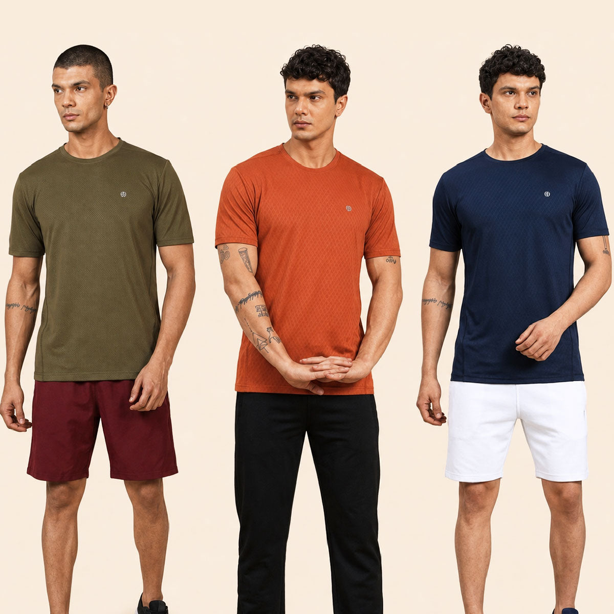 Hyve RUN X Men's Running Jersey 3-Pack – Sunset, Olive & Navy