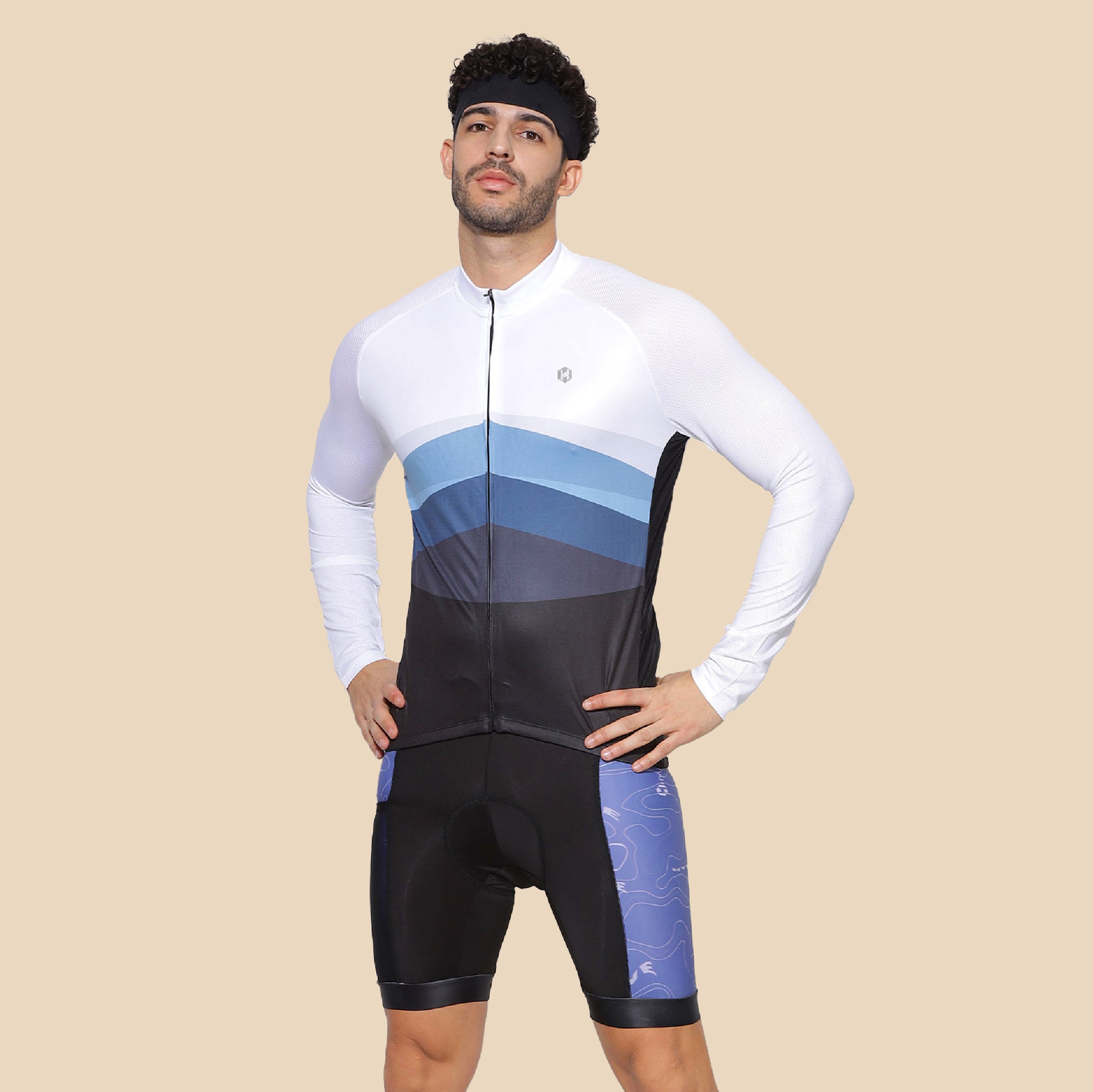 HYVE Hyve Men’s V1 Premium Cycling Jersey - Black & White S