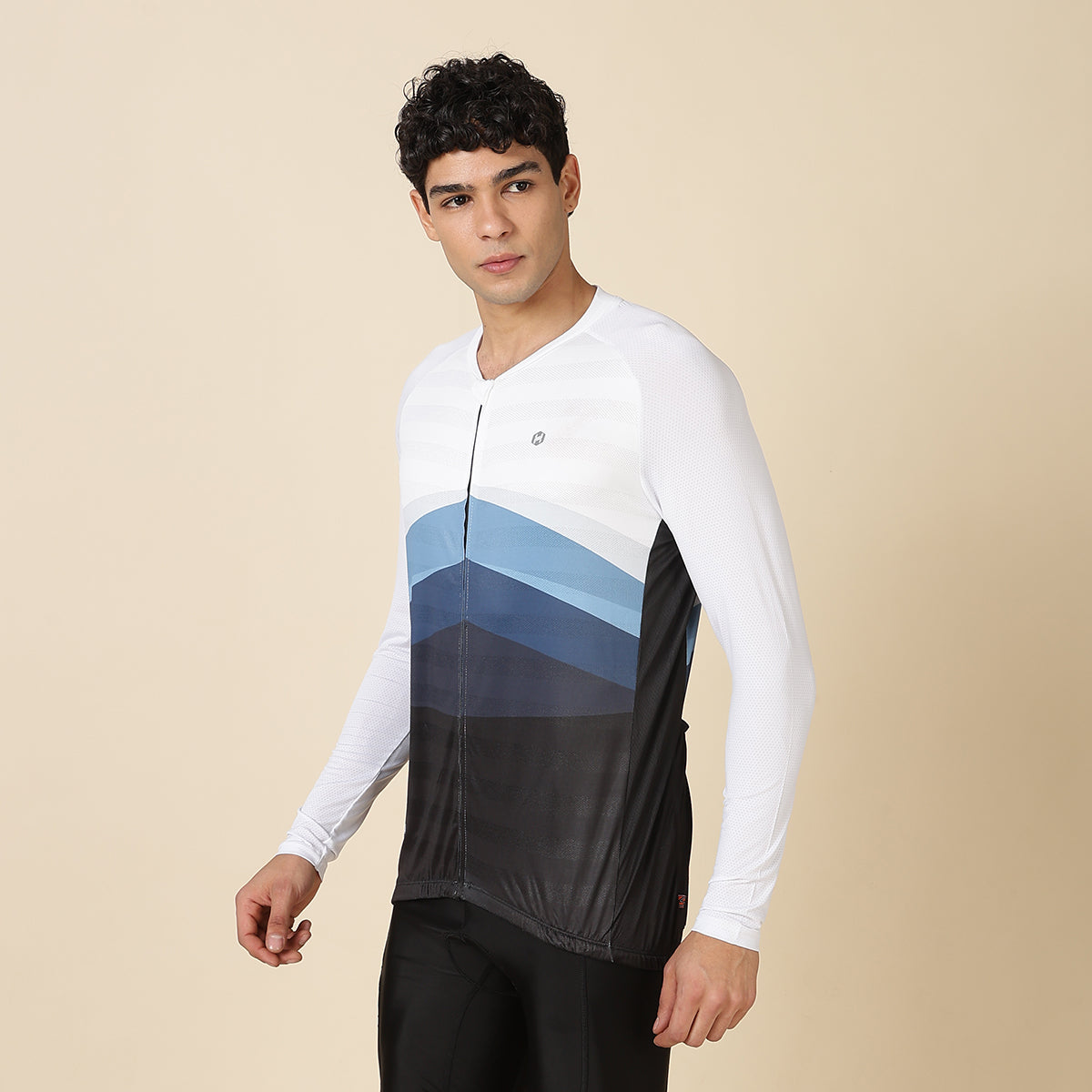 Hyve Men’s V1 Premium Cycling Jersey - Black & White