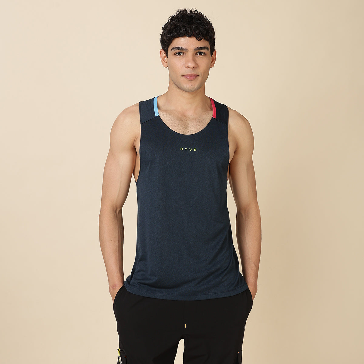 Hyve Active Men’s Fitness Singlet – Ocean Melange