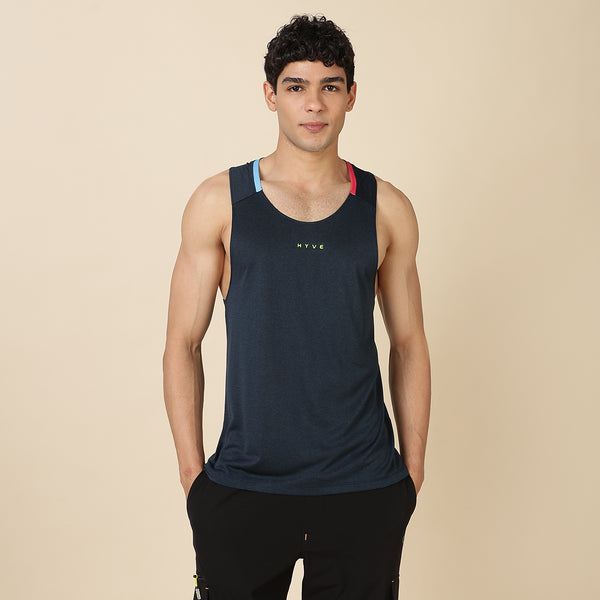 Hyve Active Men’s Fitness Singlet – Ocean Melange