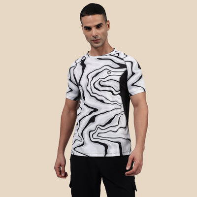 Hyve Active Running T-Shirt – Abstract Marble Print