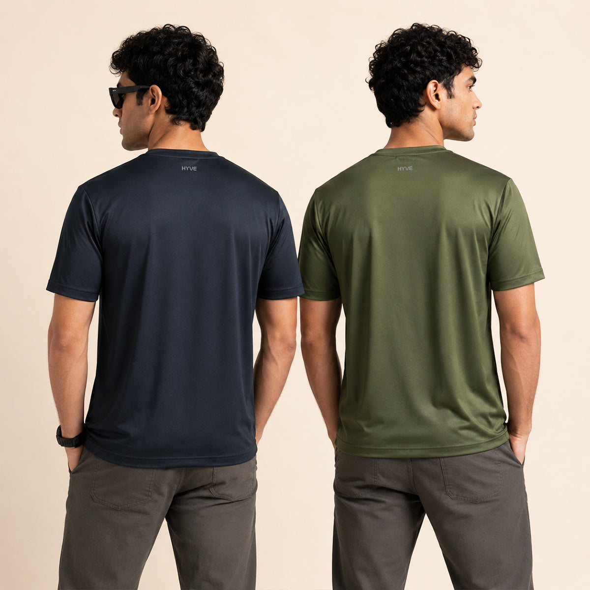 HYVE Hyve Men's Camo Athleisure T-Shirt 2-Pack – Navy & Olive S