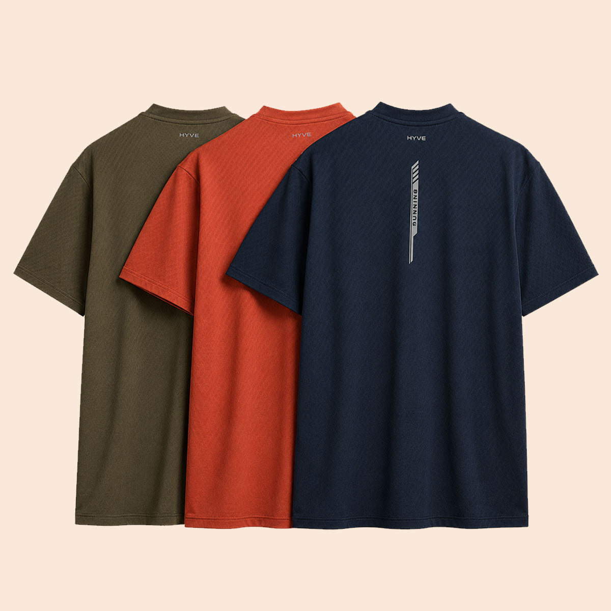 HYVE Hyve RUN X Men's Running Jersey 3-Pack – Sunset, Olive & Navy S