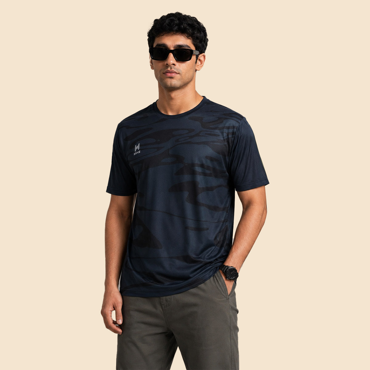 HYVE Hyve Men's Camo Athleisure T-Shirt 2-Pack – Navy & Olive S