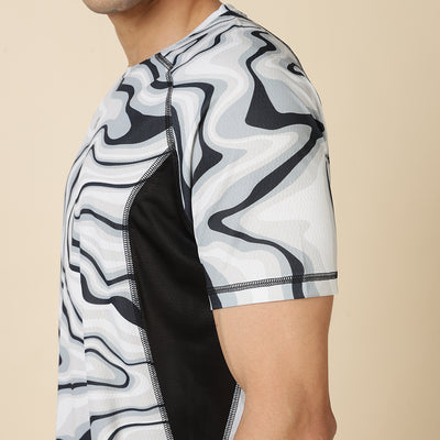 Hyve Active Running T-Shirt – Abstract Marble Print