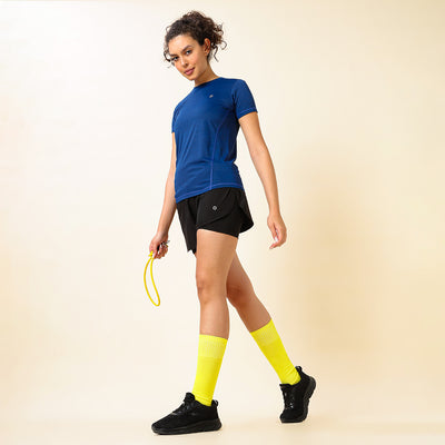 Hyve Active Women’s Double Layer Fitness Shorts – Black