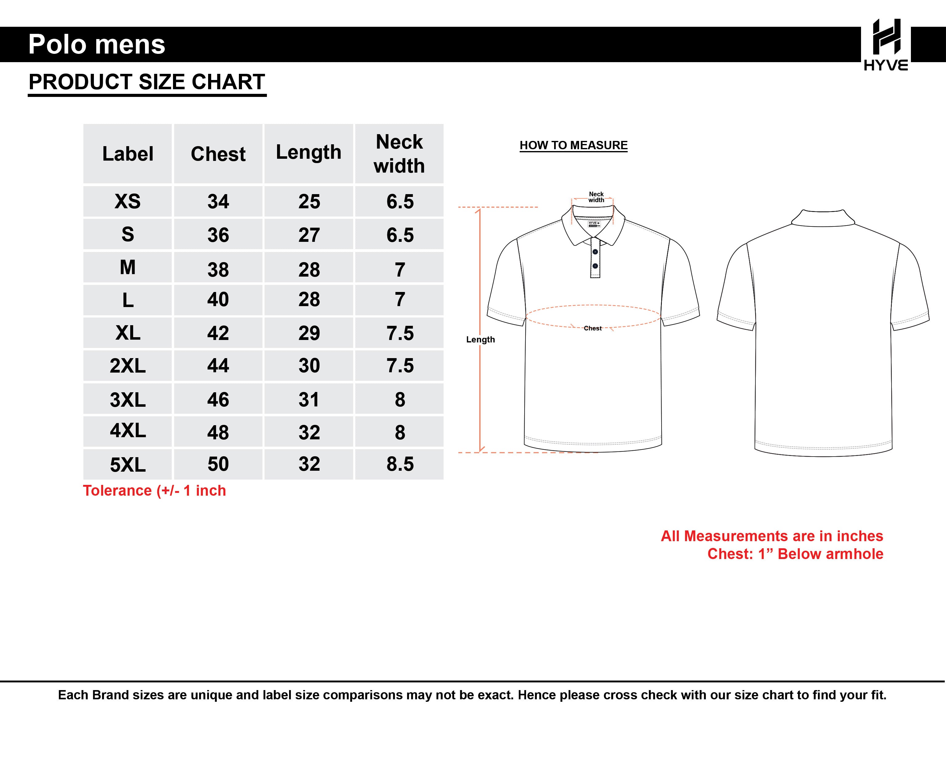  Size Chart