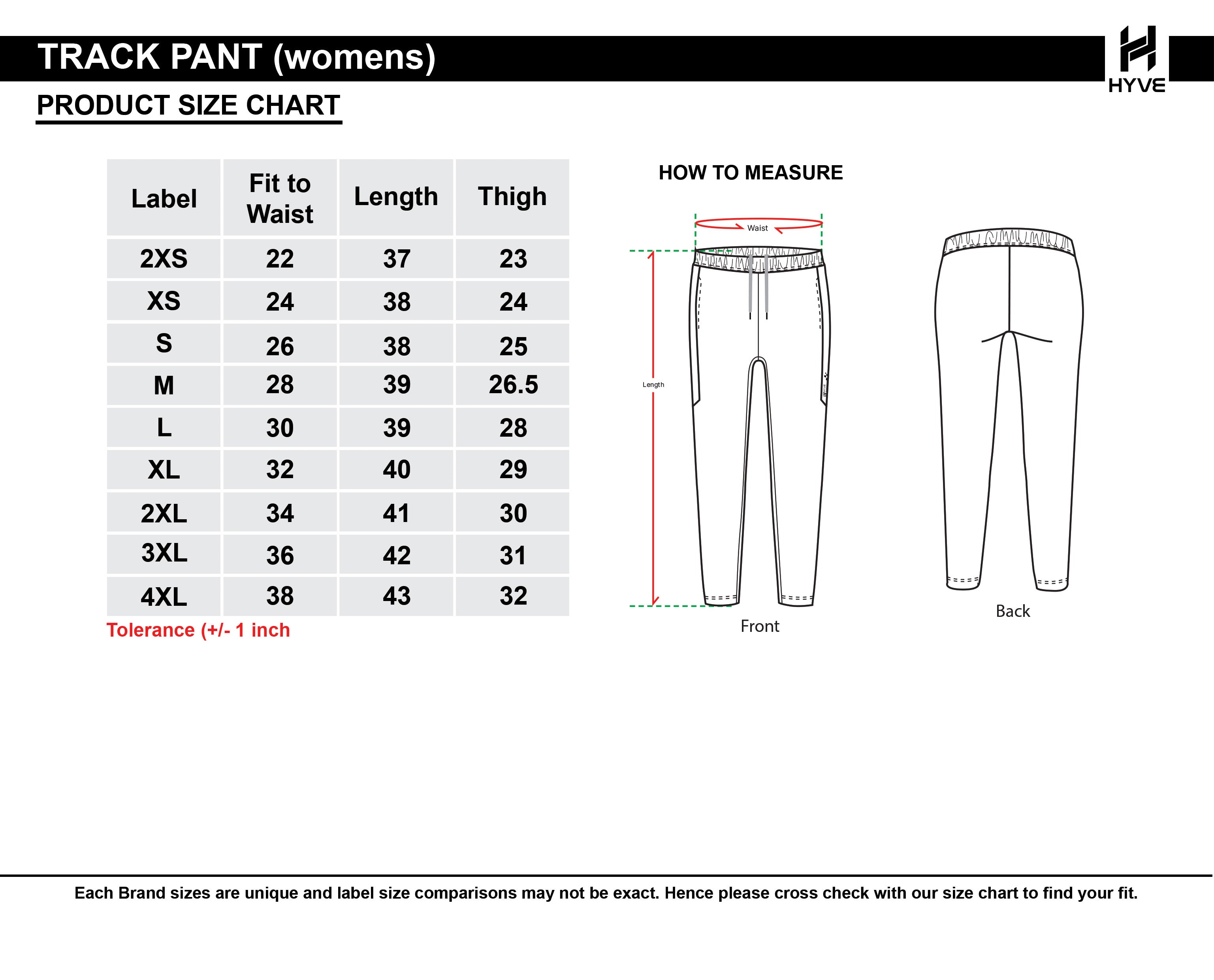  Size Chart