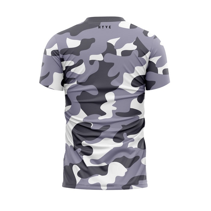 Hyve Personalised Grey Camo Cricket T-shirt for Men - Back