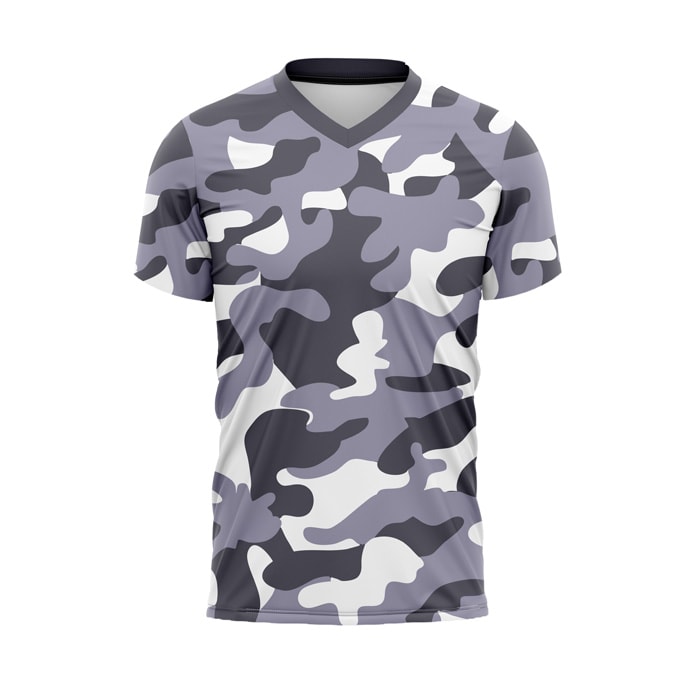 Hyve Personalised Grey Camo Cricket T-shirt for Men - Front