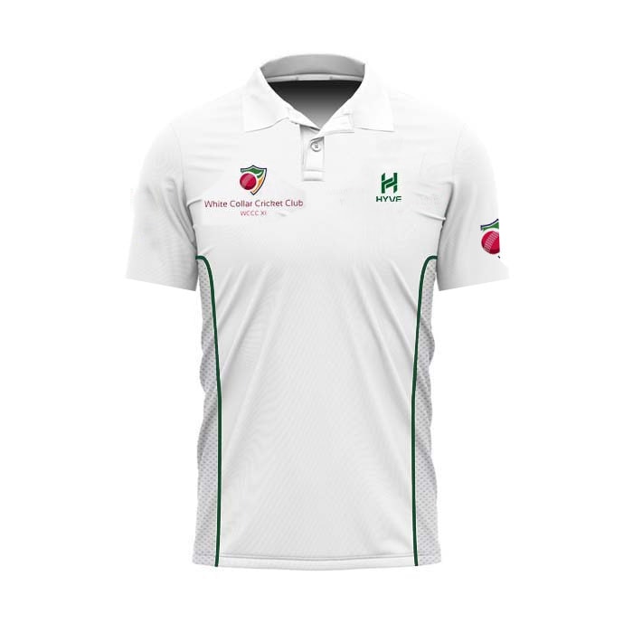Hyve Custom Cricket Whites Half Sleeve Jersey for Men - Front