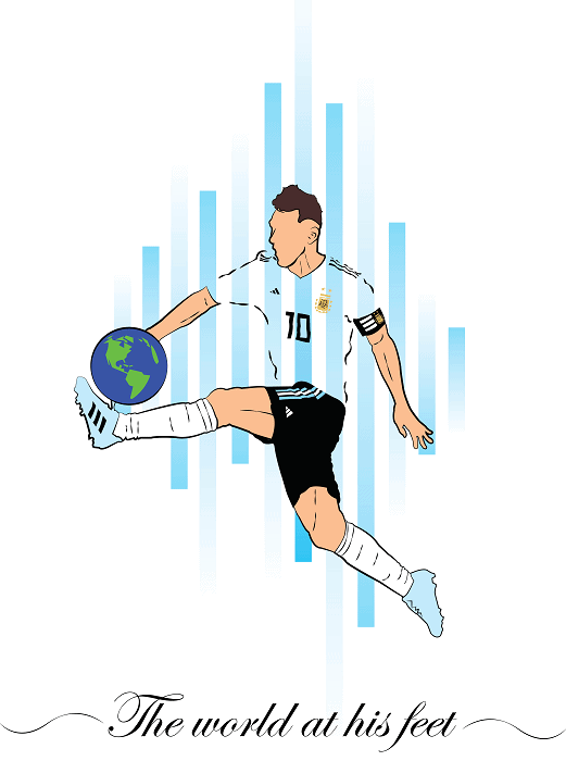 Messi: World at his feet - Football T-shirt - Graphics