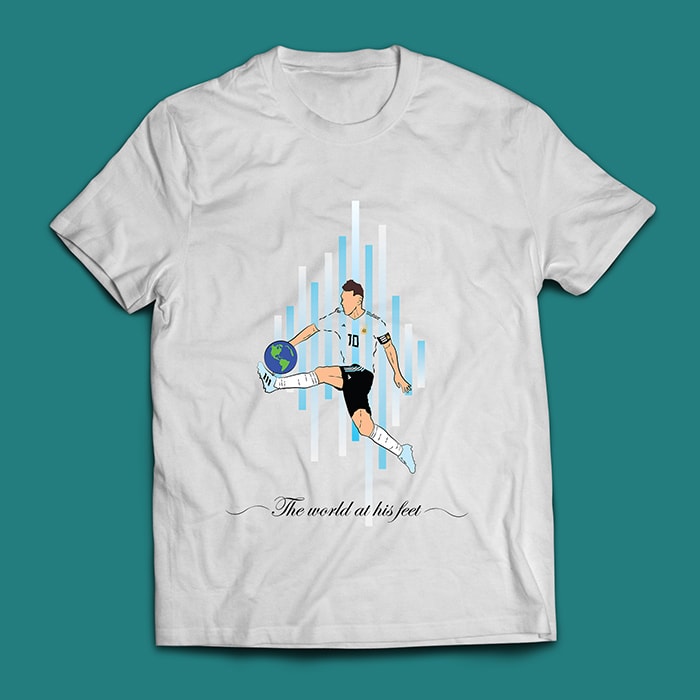 Hyve Messi: World at his feet - Football T-shirt