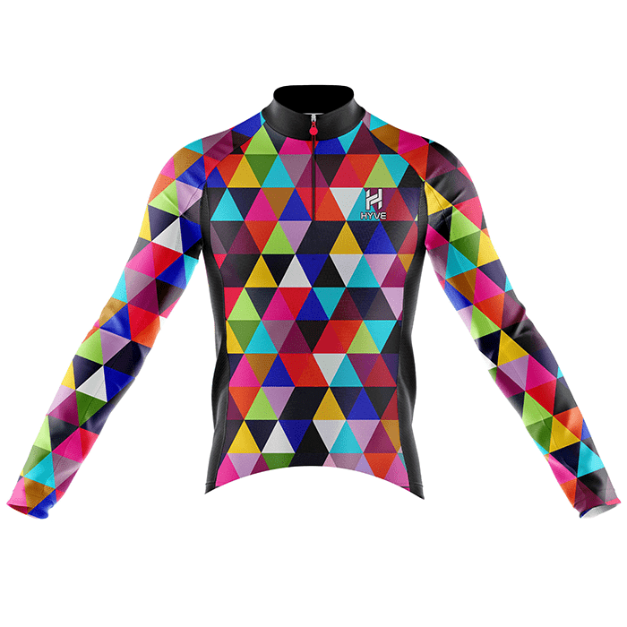 Hyve Monsoon Color Block Long Sleeve Cycling Jersey for Men - Front