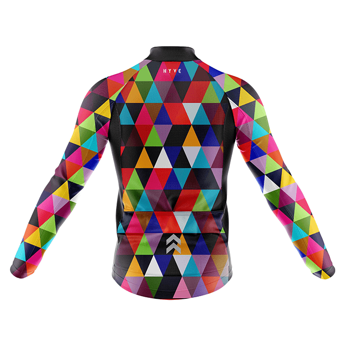 Hyve Monsoon Color Block Long Sleeve Cycling Jersey for Men - Back