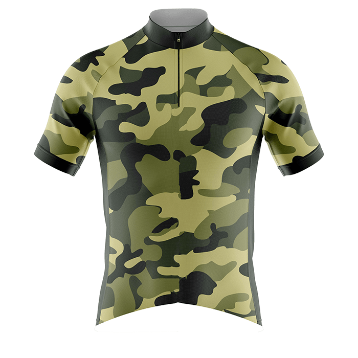 Hyve Full Camo Custom Cycling T-Shirt with Triple Back Pockets - Front