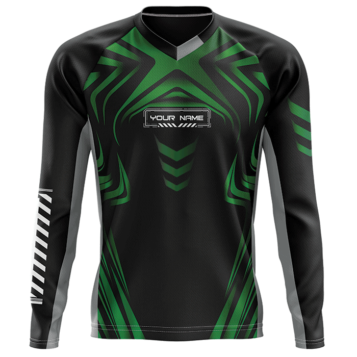 Hyve Aero Tron Green Custom Dirt Bike Motocross Jersey for Men - Front
