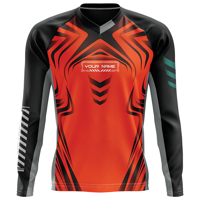 Hyve Guard-Orange Custom Motocross Jersey with Name - Front