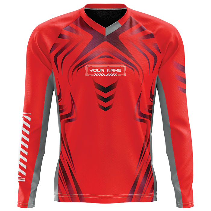 Hyve Aero Gaurd Red Custom Motocross Biker Jersey - Front