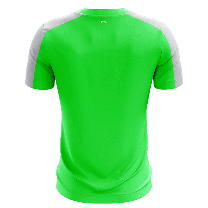 Hyve Personalised Play Cyan Gamer Jersey Neon Green Color with Name for Men - Back
