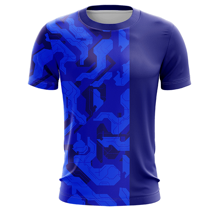Hyve Customizable Cyber Blue Gaming Jersey with Name for Men - Front