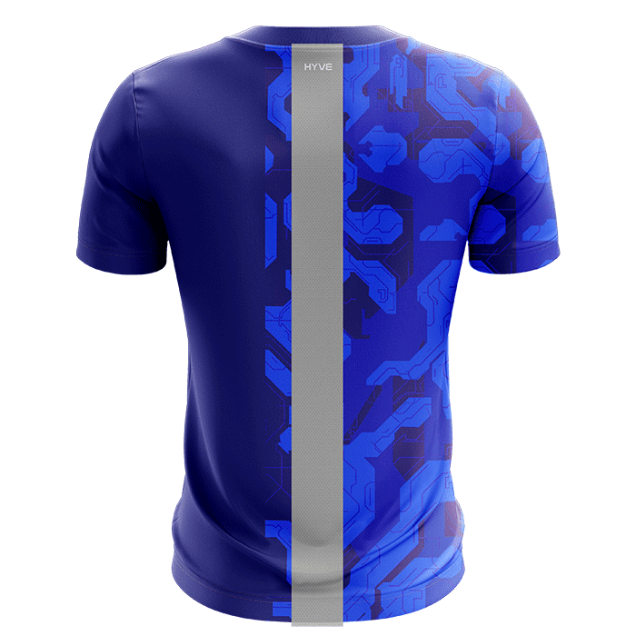 Hyve Customizable Cyber Blue Gaming Jersey with Name for Men - Back