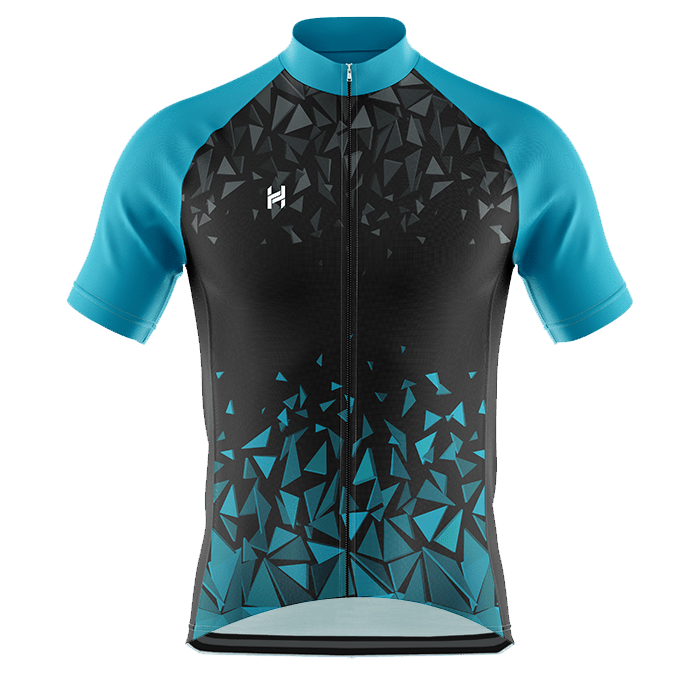 Hyve Crystals Blue Cycling Top for Men - Front