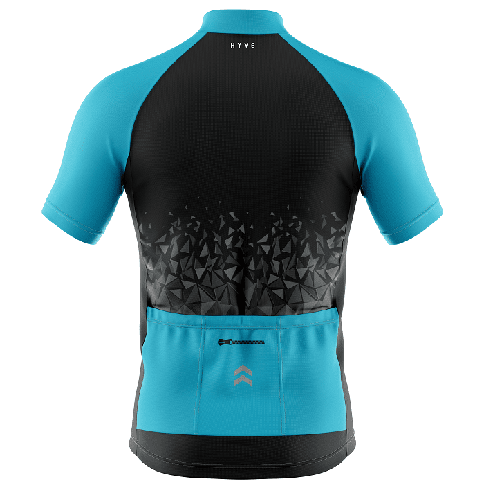 Hyve Crystals Blue Cycling Top for Men - Back