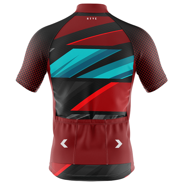 Hyve Red Dart Custom Printed Cycling Jersey for Men - Back