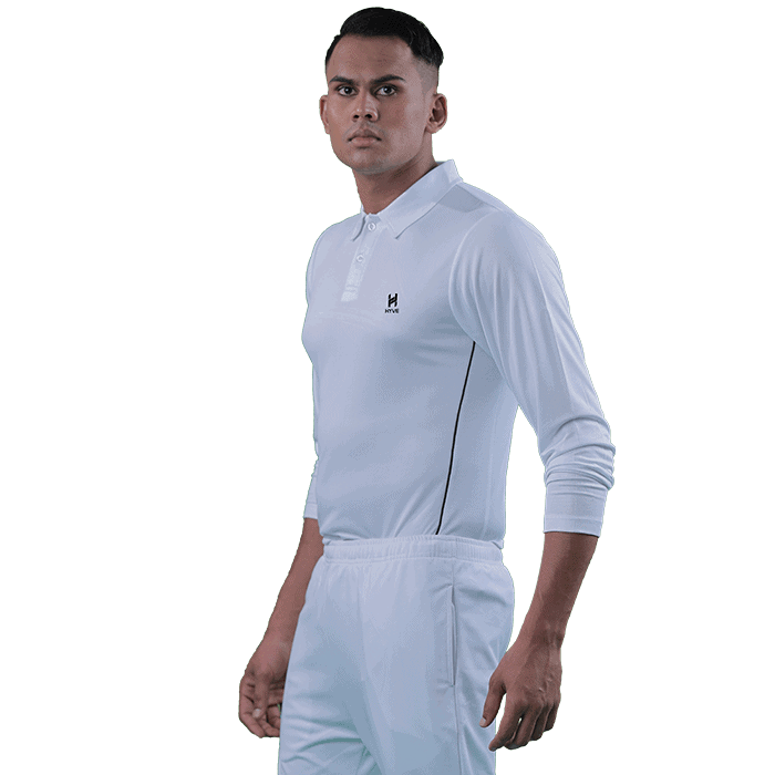 Hyve Men's Cricket Whites Full Sleeve Jersey - Front