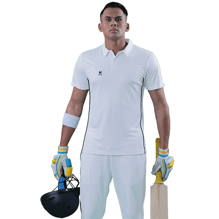 Hyve Cricket Whites Half Sleeve Jersey - Front