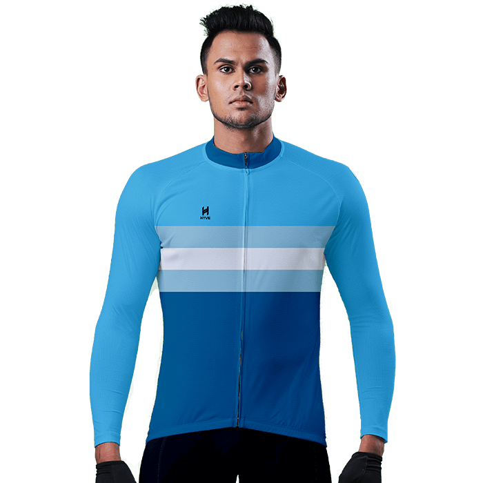 Hyve Soul Cycling Jersey Sky Shades Full Sleeve Men 1 Custom Cycling Jersey Front