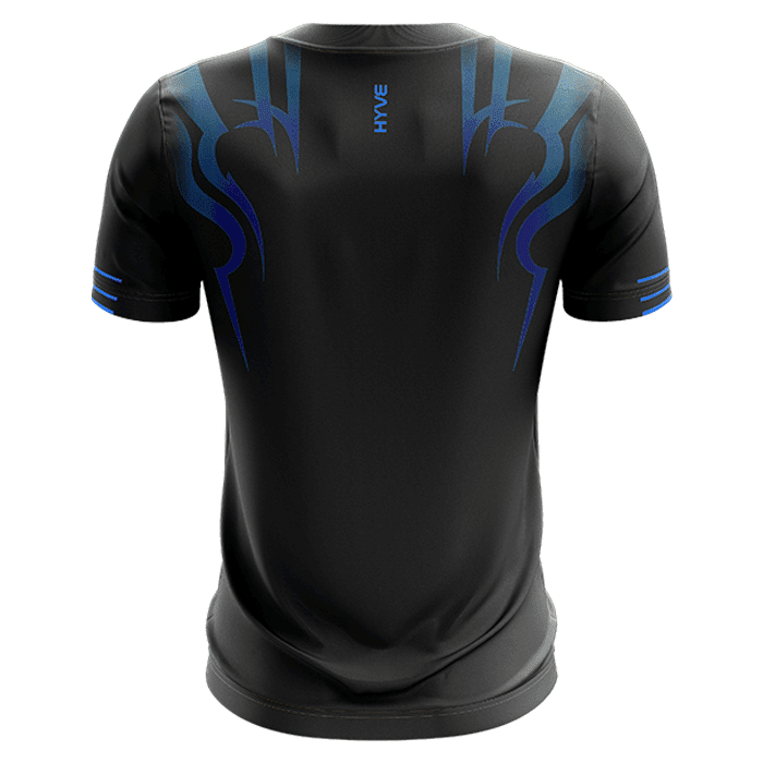 Hyve Design your own Mark Blue Esports Gaming T shirt with Name - Back