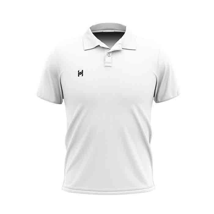 Hyve Cusrtom Cricket Whites Polo Jersey - Front