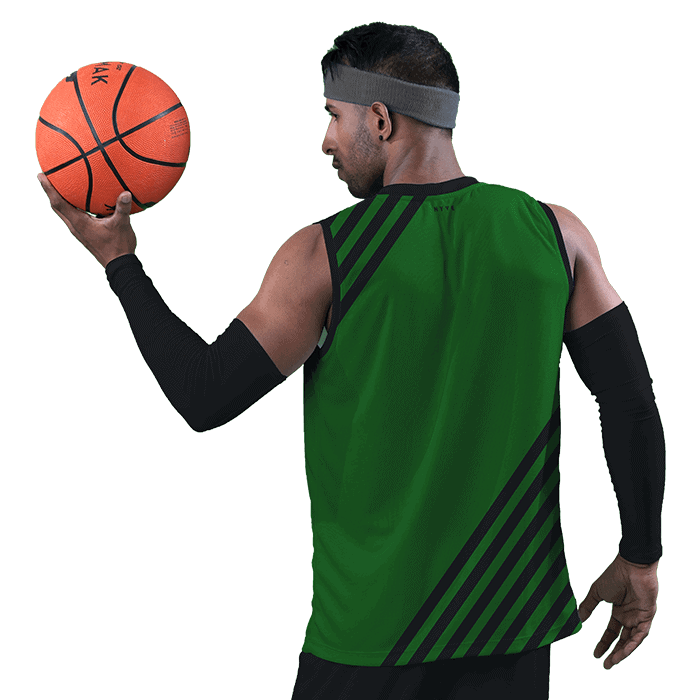 Hyve Battle Green Custom Basketball Vest Jersey For Men - Back