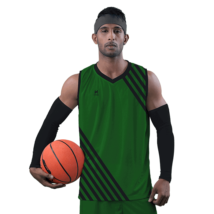 Hyve Battle Green Custom Basketball Vest Jersey For Men - Front