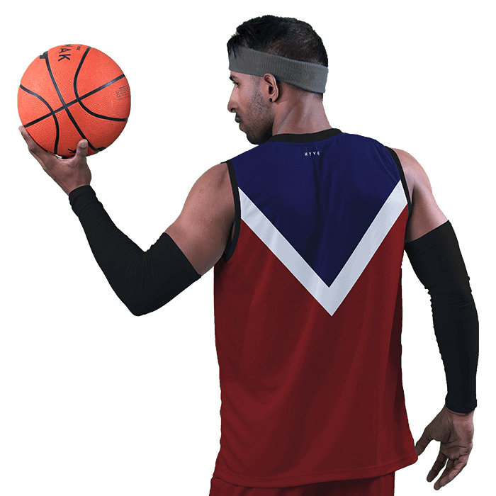 Hyve Blue Swish Custom Sleeveless Basketball Jersey For Men - Back