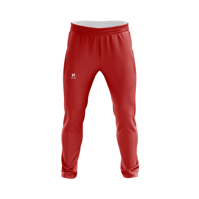 Hyve Custom Men's Cricket Track Pants - Red - Front 2