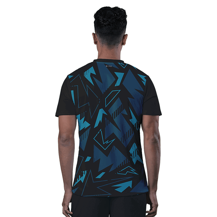 Hyve Blue Wingers Custom Football Dry-fit Tshirt for Men - Back