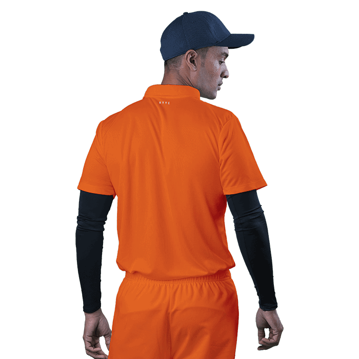 Shop Online Now Hyve Orange Lifter Custom Cricket Club Jersey for Men - Back