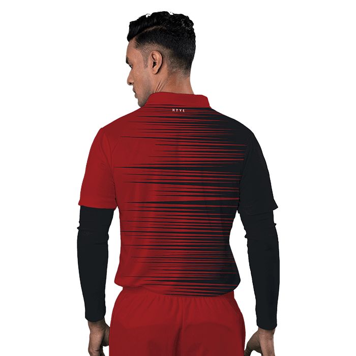 Shop New Arrival: Hyve Zooter Red Custom Cricket Uniform Jersey for Men - Back