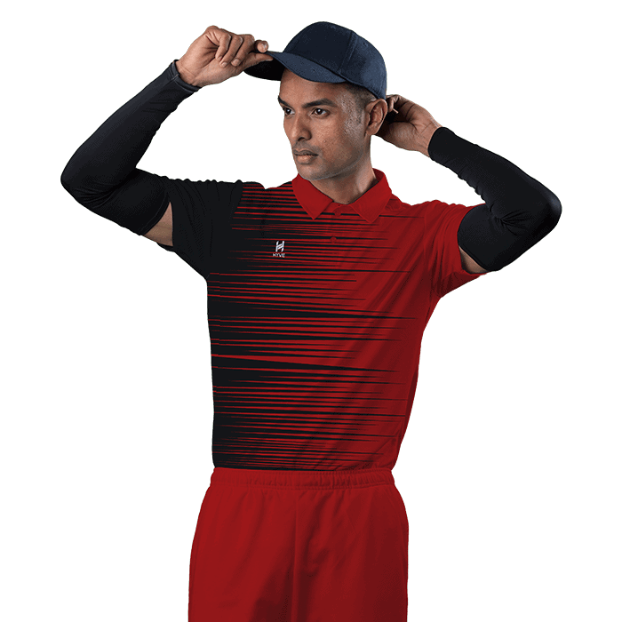 Shop New Arrival: Hyve Zooter Red Custom Cricket Uniform Jersey for Men - Front