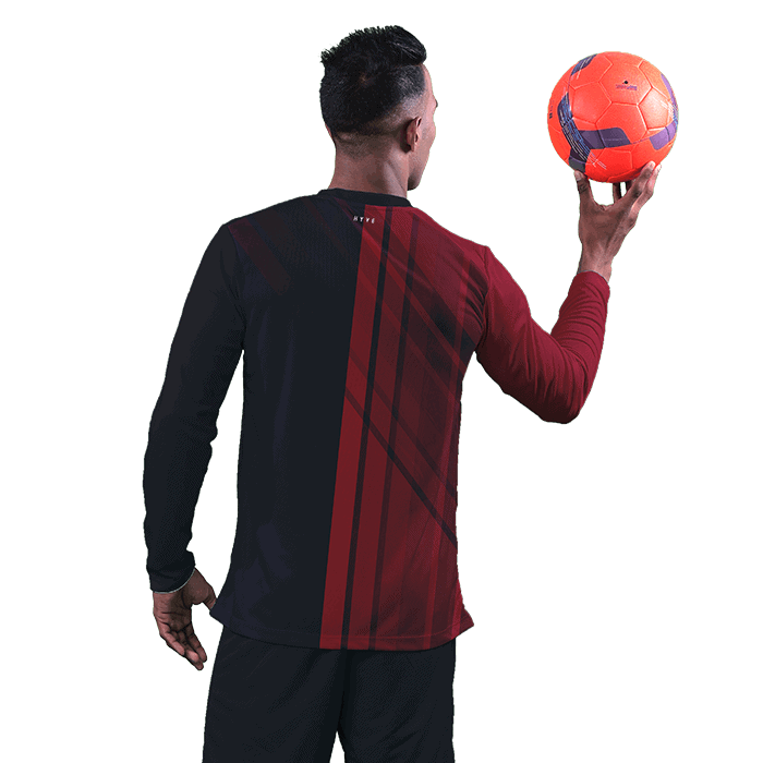 Hyve Red Zone Custom Football Half Sleeve Jersey for Men - Back