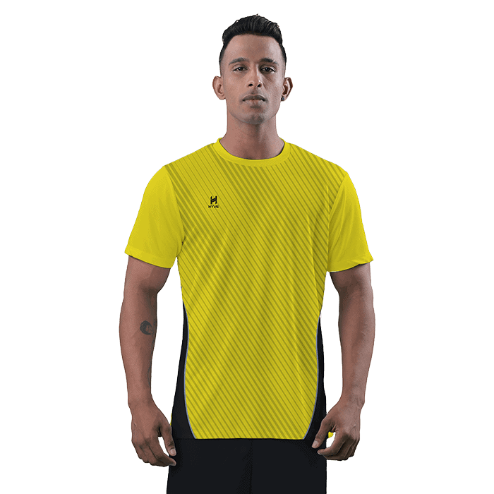 Hyve Yellow Lines Front Football Jersey Set For Men Front