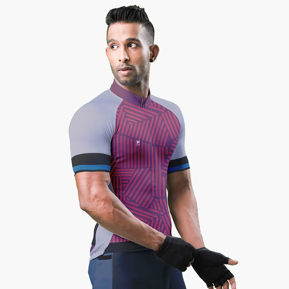 Hyve Geometric Collapse Custom Racing-fit Cycling Jersey for Men