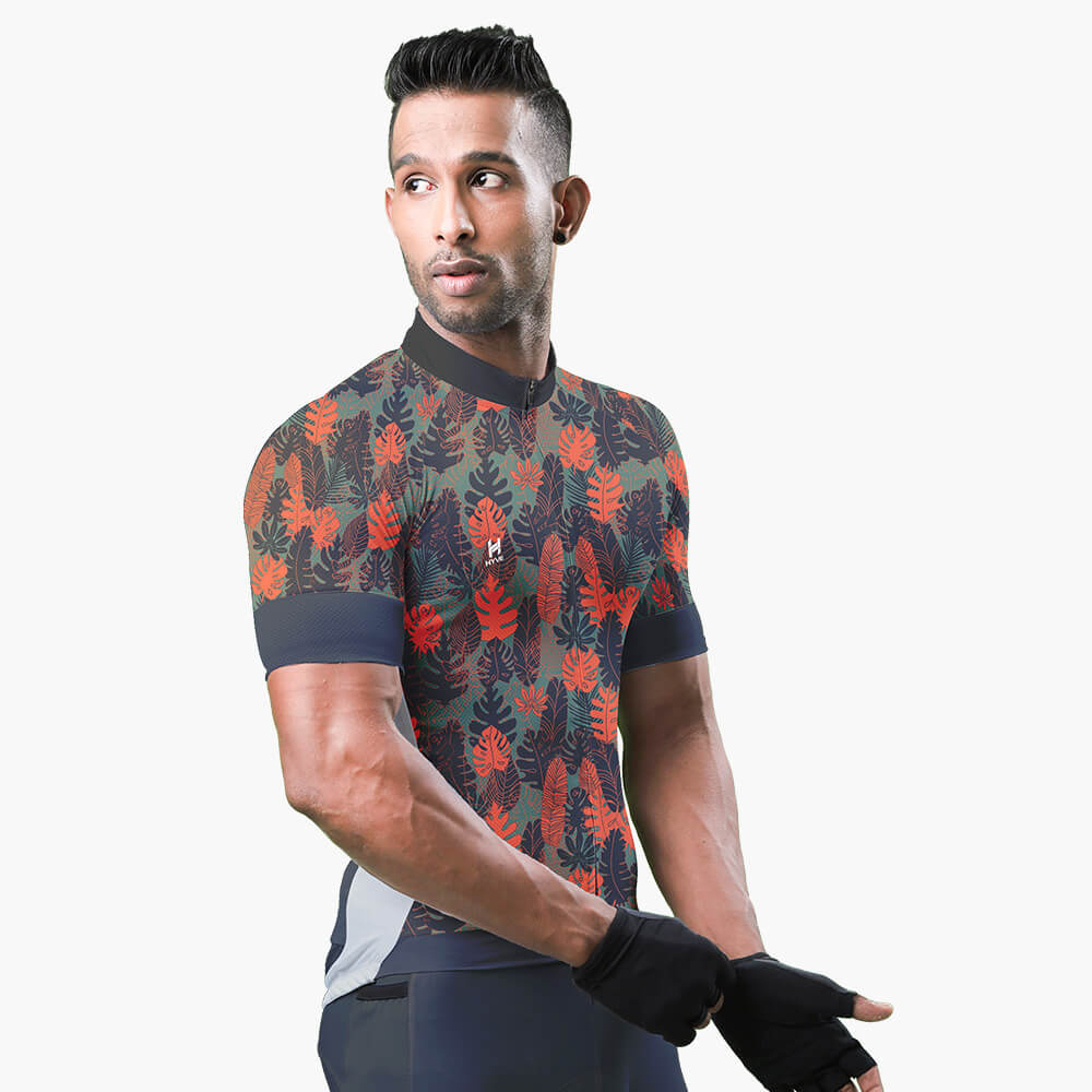 Hyve Tropical Custom Half Sleeve Race Fit Cycling Jersey for Men